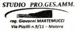 Lo Studio Amministrazioni Condominiali Rag. Giovanni Martemucci lo trovi a Matera e nelle citt Matera